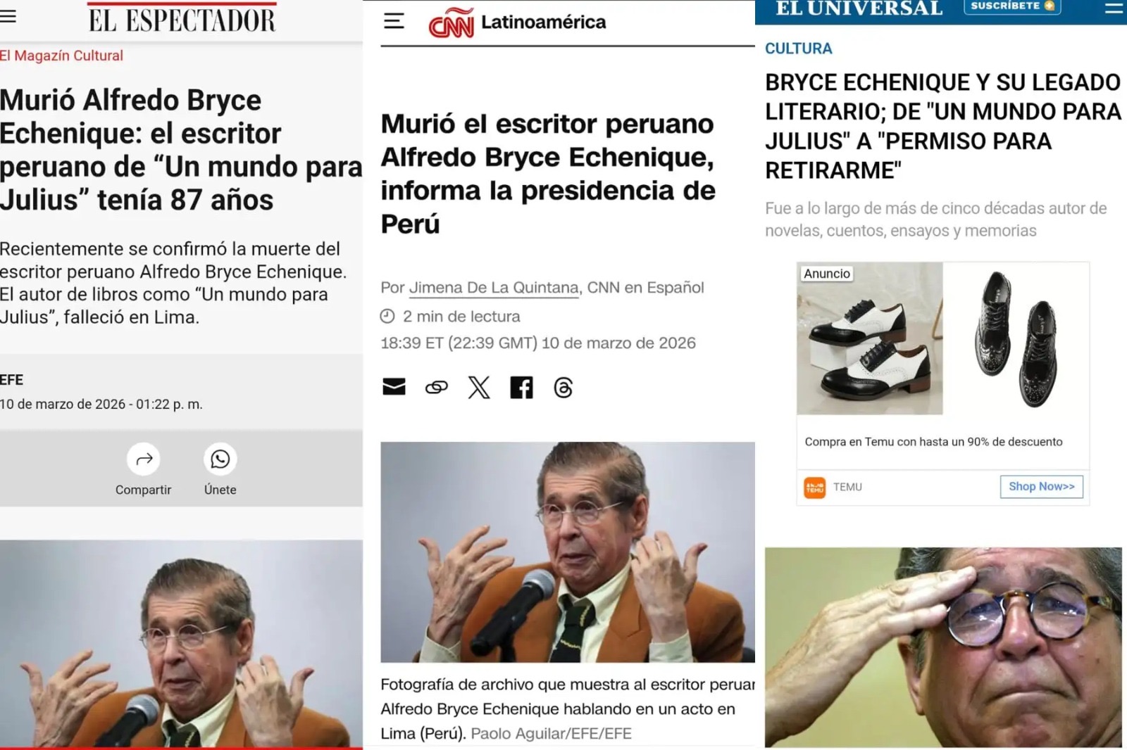Alfredo Bryce Echenique: así fue la cobertura de fallecimiento del escritor en el mundo