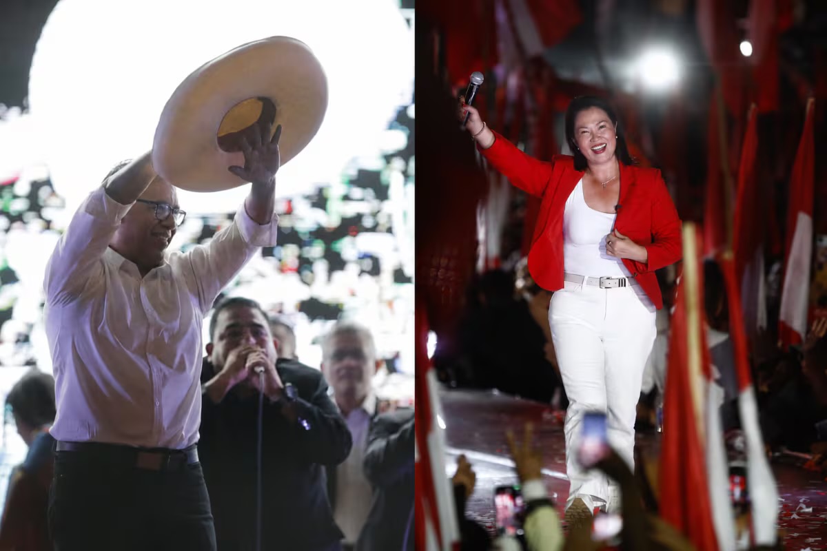 Keiko Fujimori y Roberto Sánchez cierran campaña presidencial en Perú