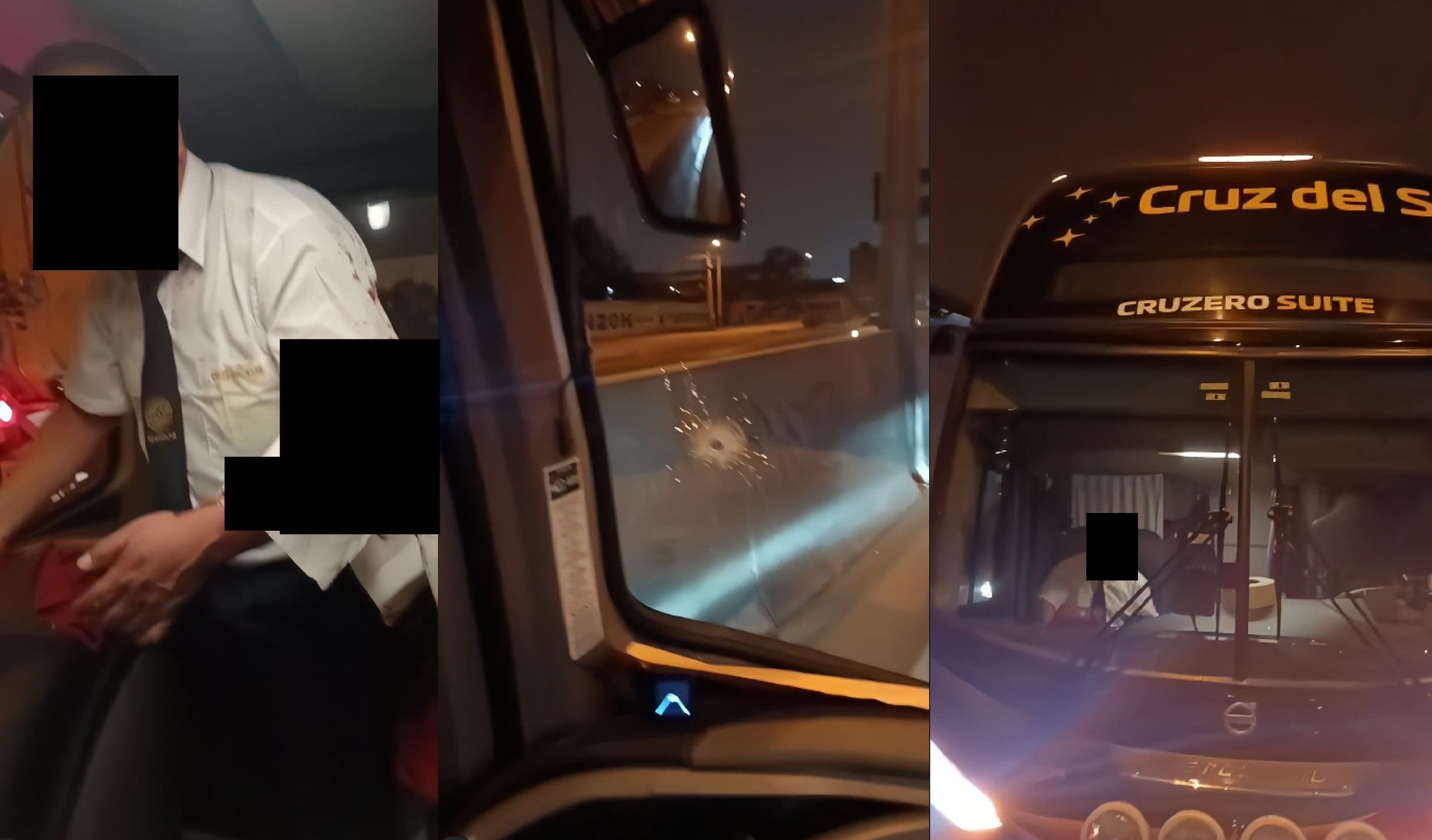 Delincuentes balean bus de Cruz del Sur y hieren a conductor