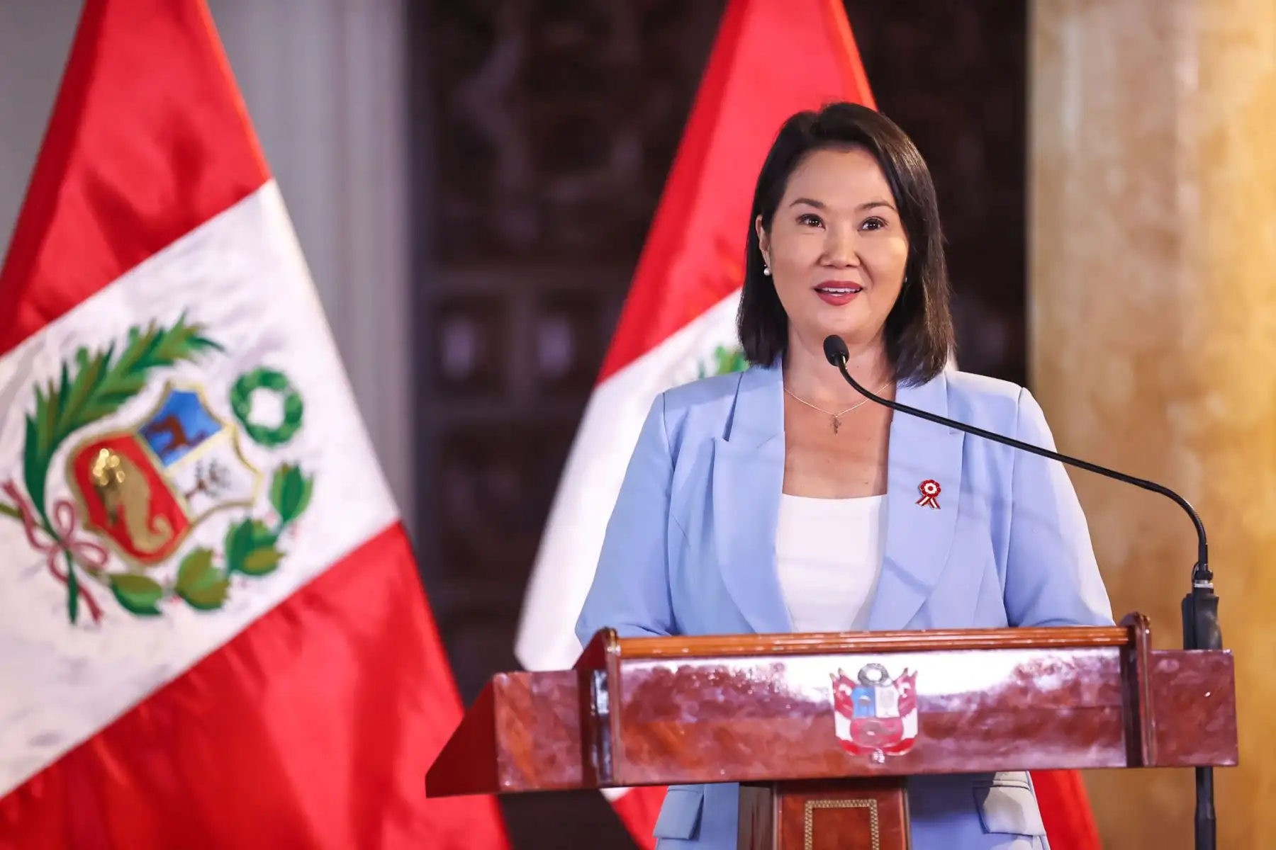 Keiko Fujimori regresa a Palacio de Gobierno para reunirse con presidente Balcázar